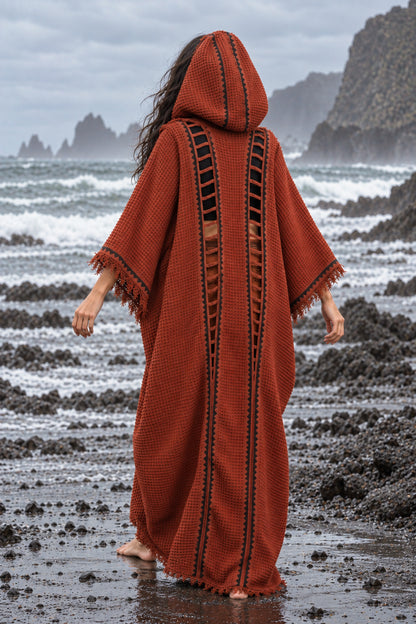 MAGOS Kimono Robe Womens Vest Rustic Orange