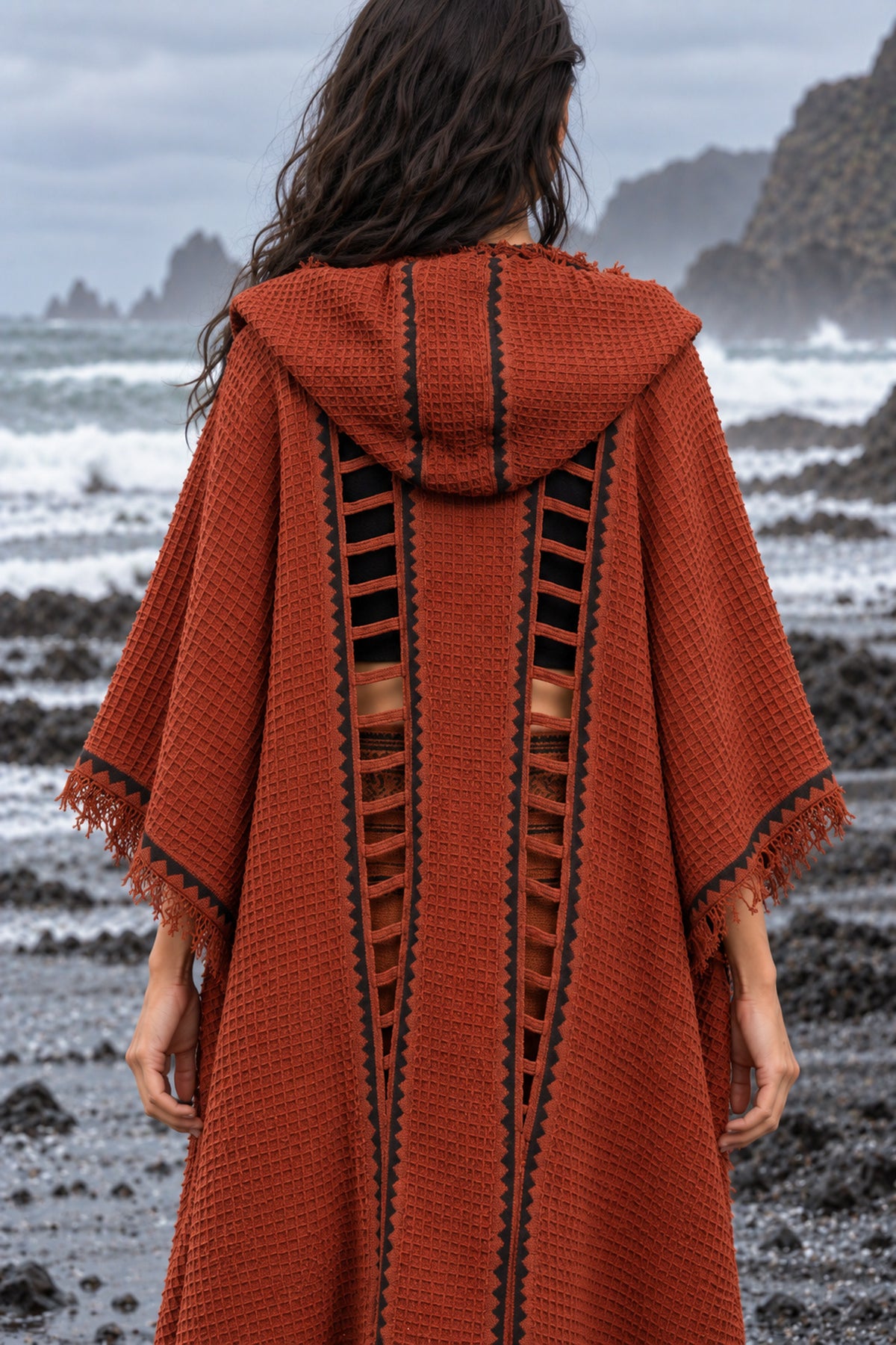 MAGOS Kimono Robe Womens Vest Rustic Orange