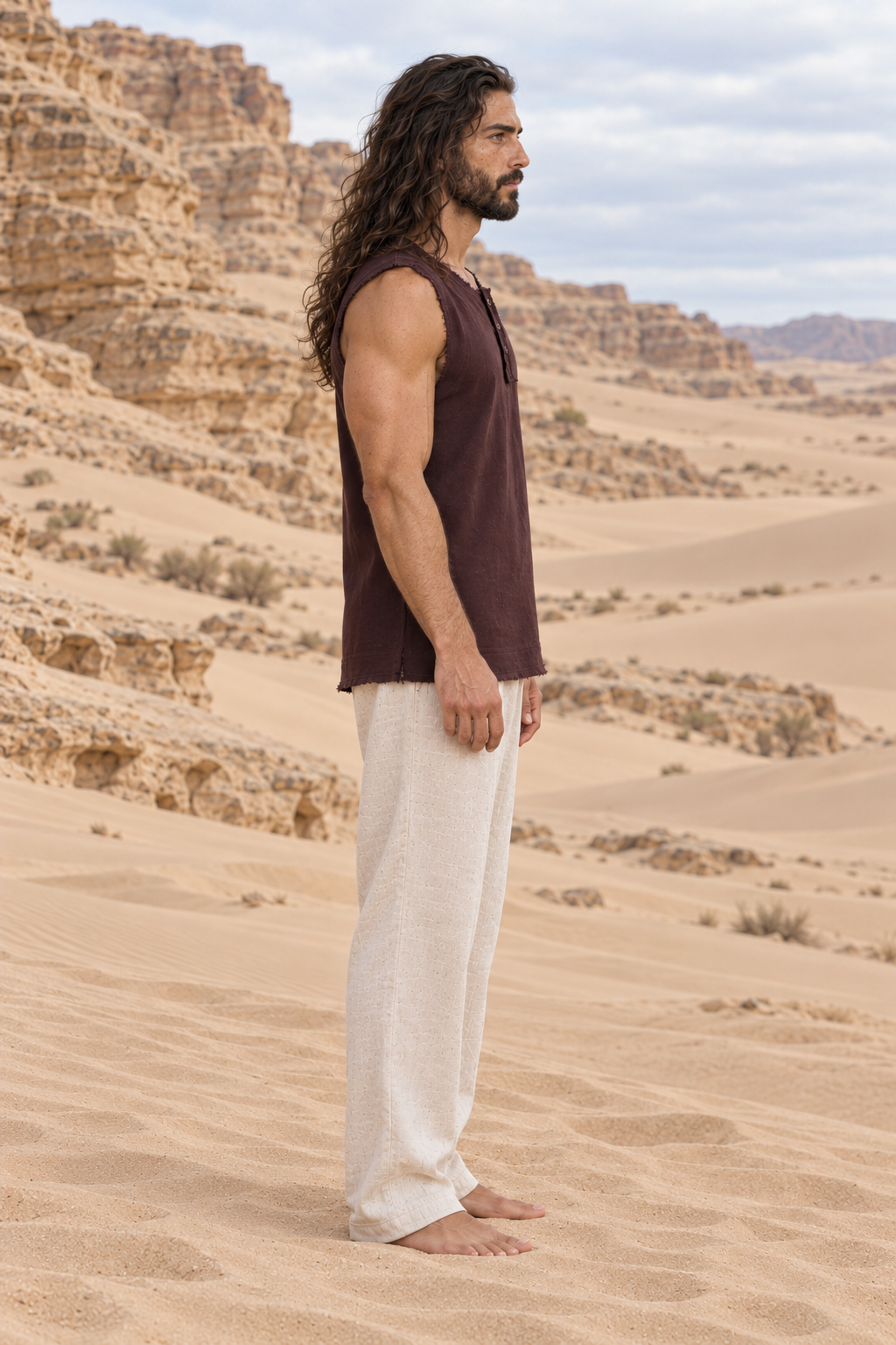 NEO TANK Mens Handmade Tank Top Brown