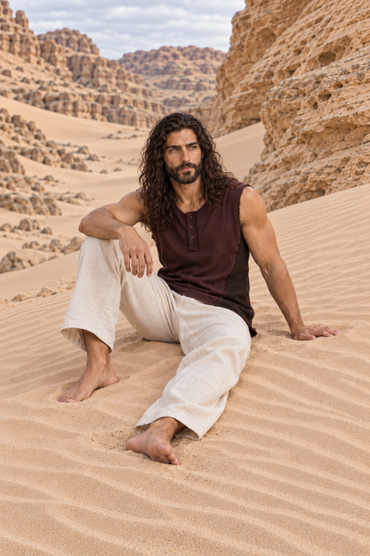 NEO TANK Mens Handmade Tank Top Brown