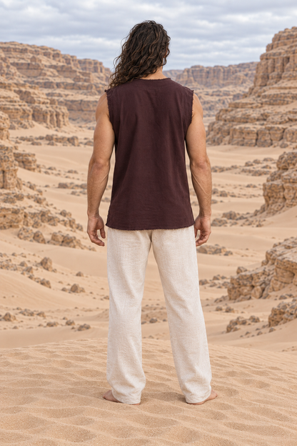 NEO TANK Mens Handmade Tank Top Brown