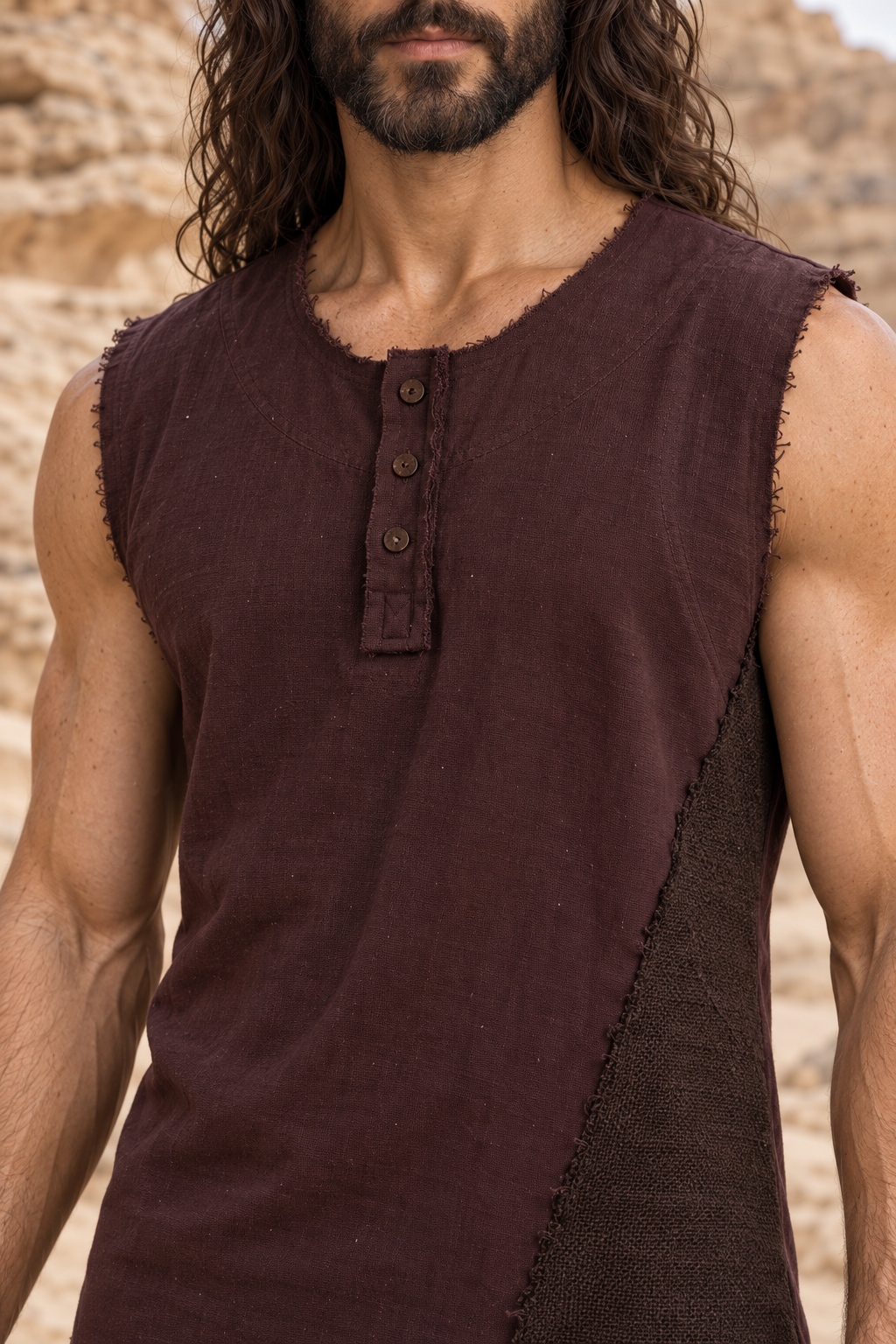 NEO TANK Mens Handmade Tank Top Brown