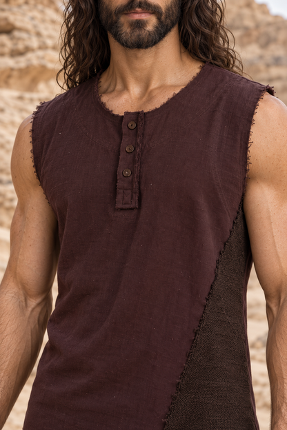 NEO TANK Mens Handmade Tank Top Brown