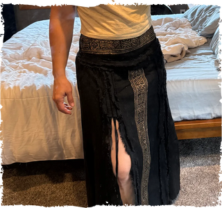 NARIAH Skirt Black Handmade Cotton Block