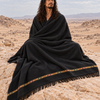 TATHAGATHA Oversized Wool Meditation Shawl Black