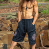 MANDA Mens Short Cotton Bermuda Pants Black