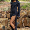 MISTIK Womens Maxi Dress Black