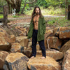 KHAL Mens Open Cotton Shirt Top Dark Green