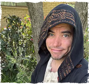 JUBBA Brown Mens Hooded Cloak Long