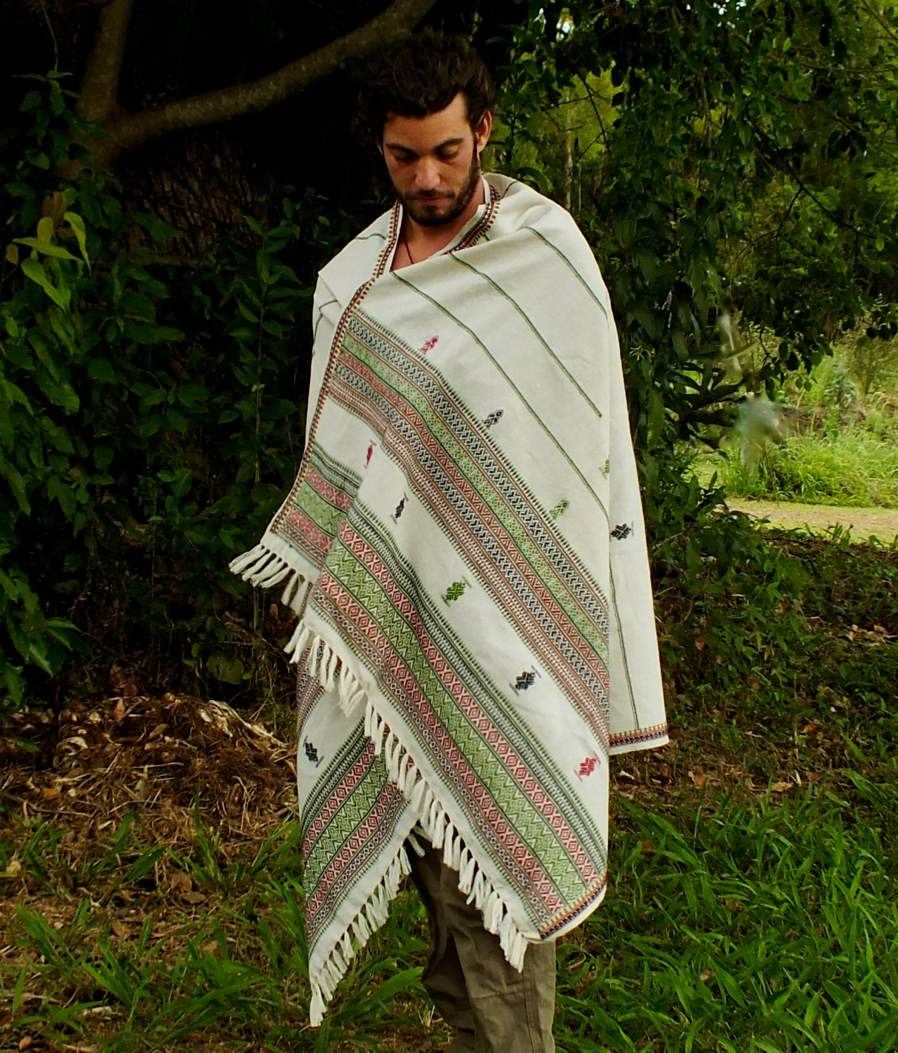 Kashmiri Blanket Wrap Made of Light Cashmere Wool