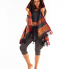 Handmade Cashmere Shawl Dark Grey wool Bohemian, nomadic embroidery AJJAYA wrap blanket Tribal Gypsy Boho Primitive Festival embroidered