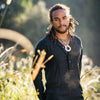 Mens Long Sleeve Top Handmade Neo Matrix BLACK Apocalyptic Shirt, Gypsy Earthy Rugged Tribal Nomadic Ethnic Festival Rave Primitive AJJAYA