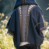 Mens Hooded Kimono Vest Black Alchemist Wizard Sorcerer Tribal Ritual Ceremony Gypsy Festival Magic Magia Alchemy Primitive Rave Boho AJJAYA