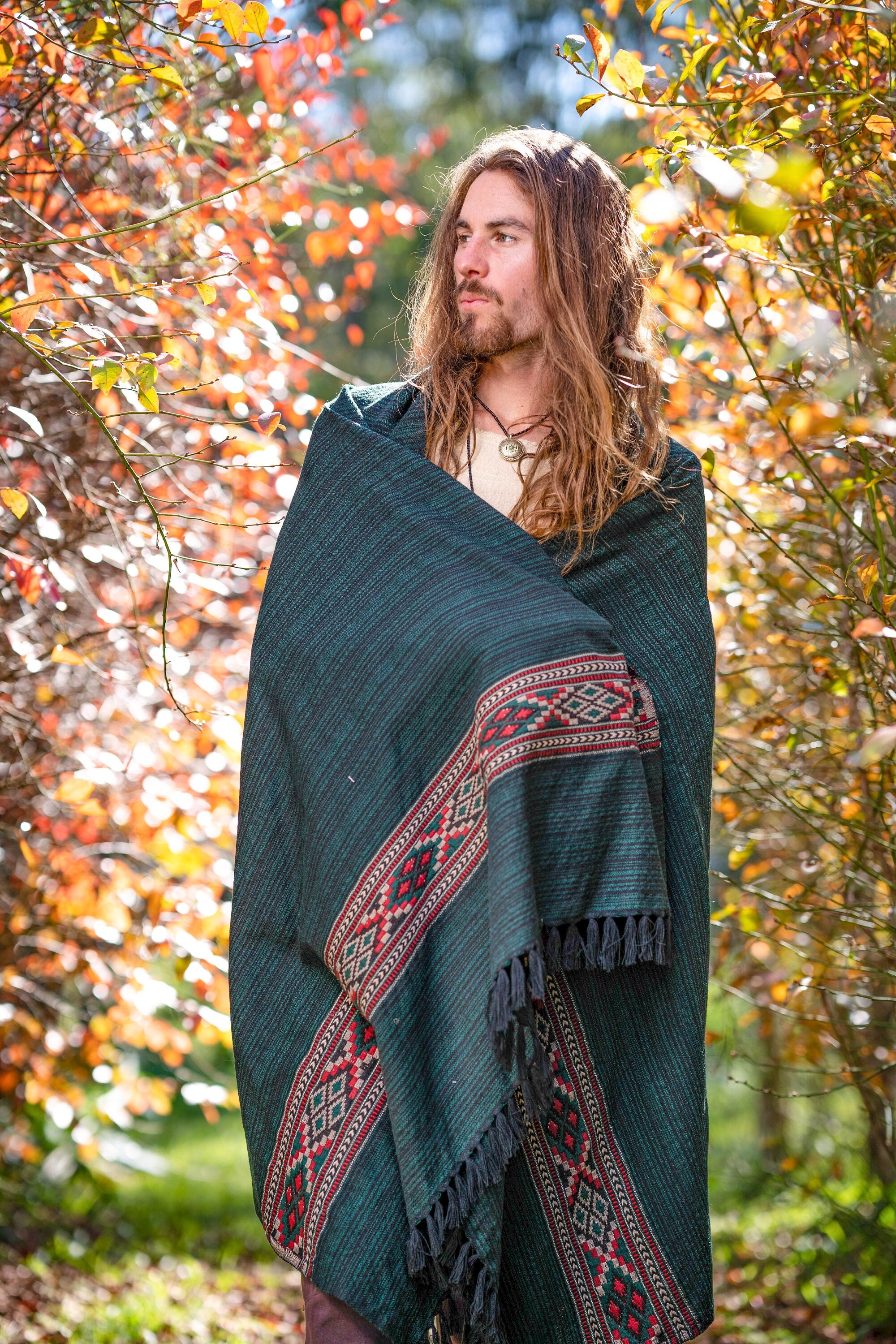 JHANA Meditation Prayer Shawl Blanket Green and Black – AJJAYA