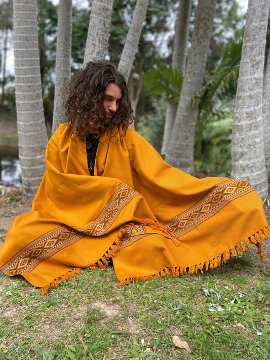 Upekkha Turmeric Orange Handwoven Shawl