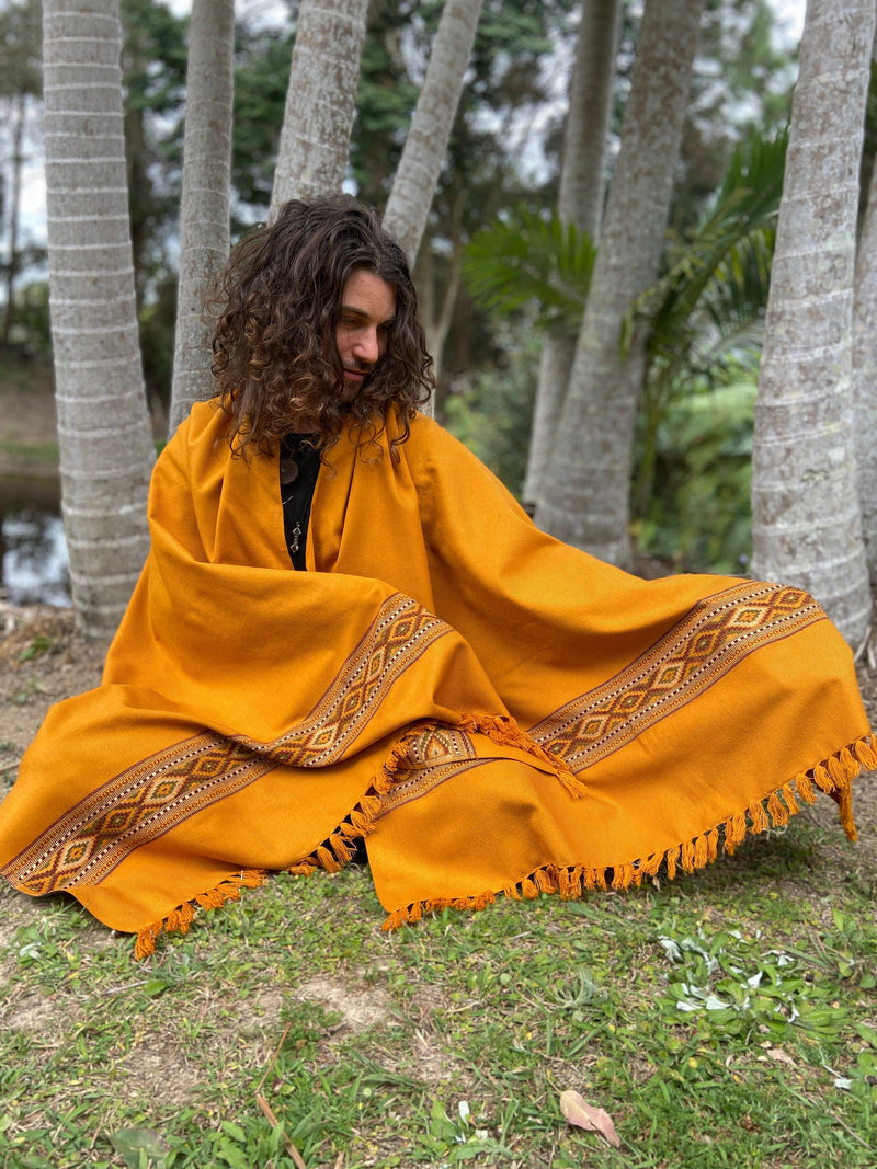 Upekkha Turmeric Orange Handwoven Shawl