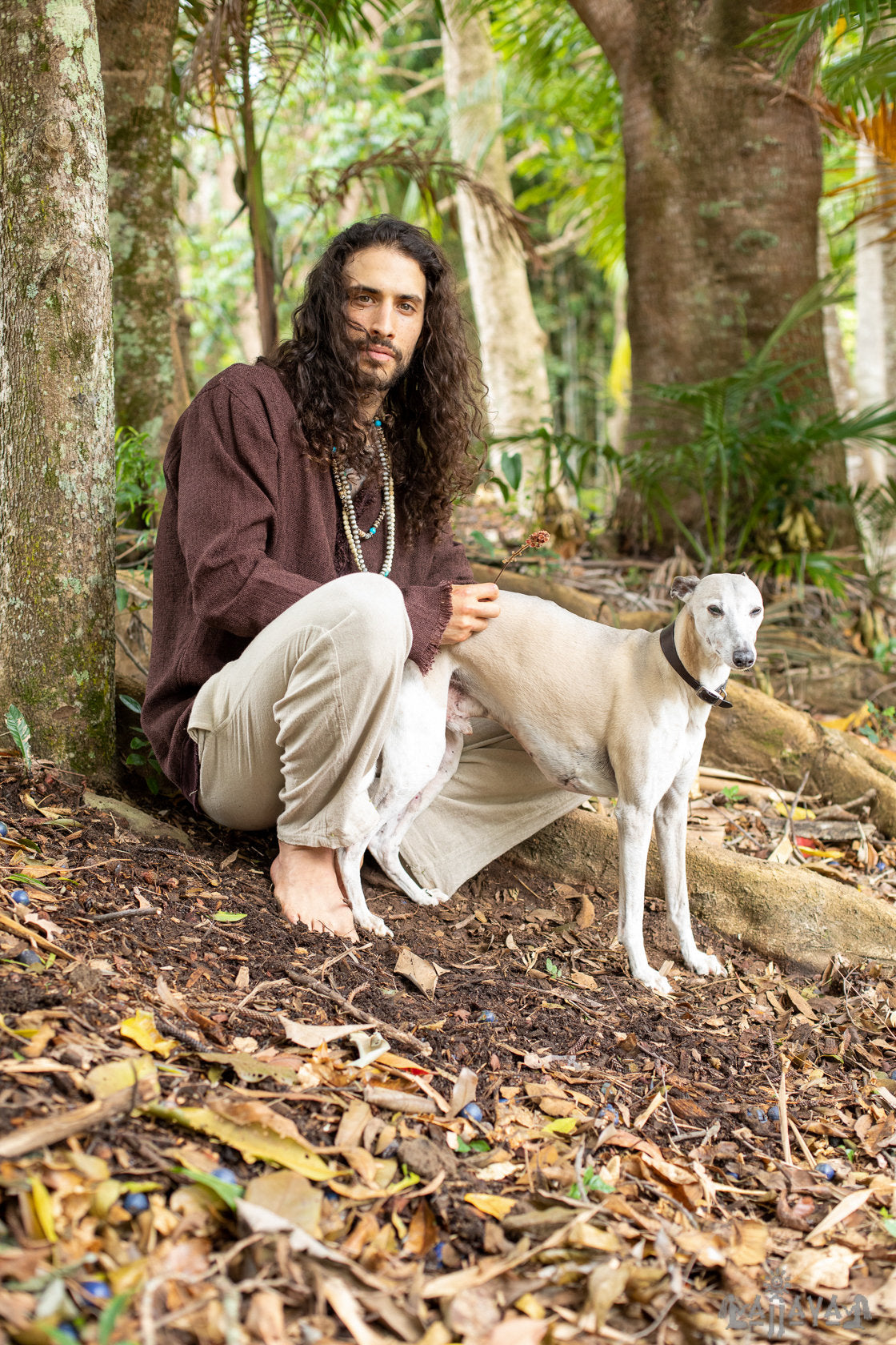 Mens Brown Long Sleeve Top Handmade Neo Matrix Apocalyptic Shirt, Gypsy Earthy Rugged Tribal Nomadic Ethnic Festival Rave Primitive AJJAYA