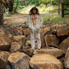 KHAL Beige Mens Open Cotton Shirt Top Handwoven Natural Eco Dyed Block Printed Buttonless Gypsy Tribal Primitive Festival Muscle Vest AJJAYA