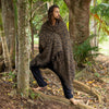 Black & Gold Cotton Shawl with Shipibo Sacred Geometry Pattern