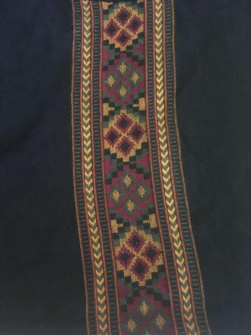 UPEKKHA Brown Mens Hooded Poncho Long with Tribal Embroidery, Large Hood, Pockets, Hippie, Primitive, Boho, AJJAYA
