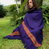 Upekkha Indigo Purple Handwoven Cashmere Acrylic Shawl