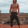 Mens Cotton Pants Black Drop Crotch Harem Alibaba Yoga Comfortable Breathable One Size Loose Fit Festival Boho Hippie Natural Earthy AJJAYA
