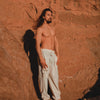 OKKO Organic Hemp and Cotton Mens Pants Beige, Handmade, Four Pockets, Eco friendly, Sustainable Comfortable Earthy Yoga Gypsy Boho AJJAYA
