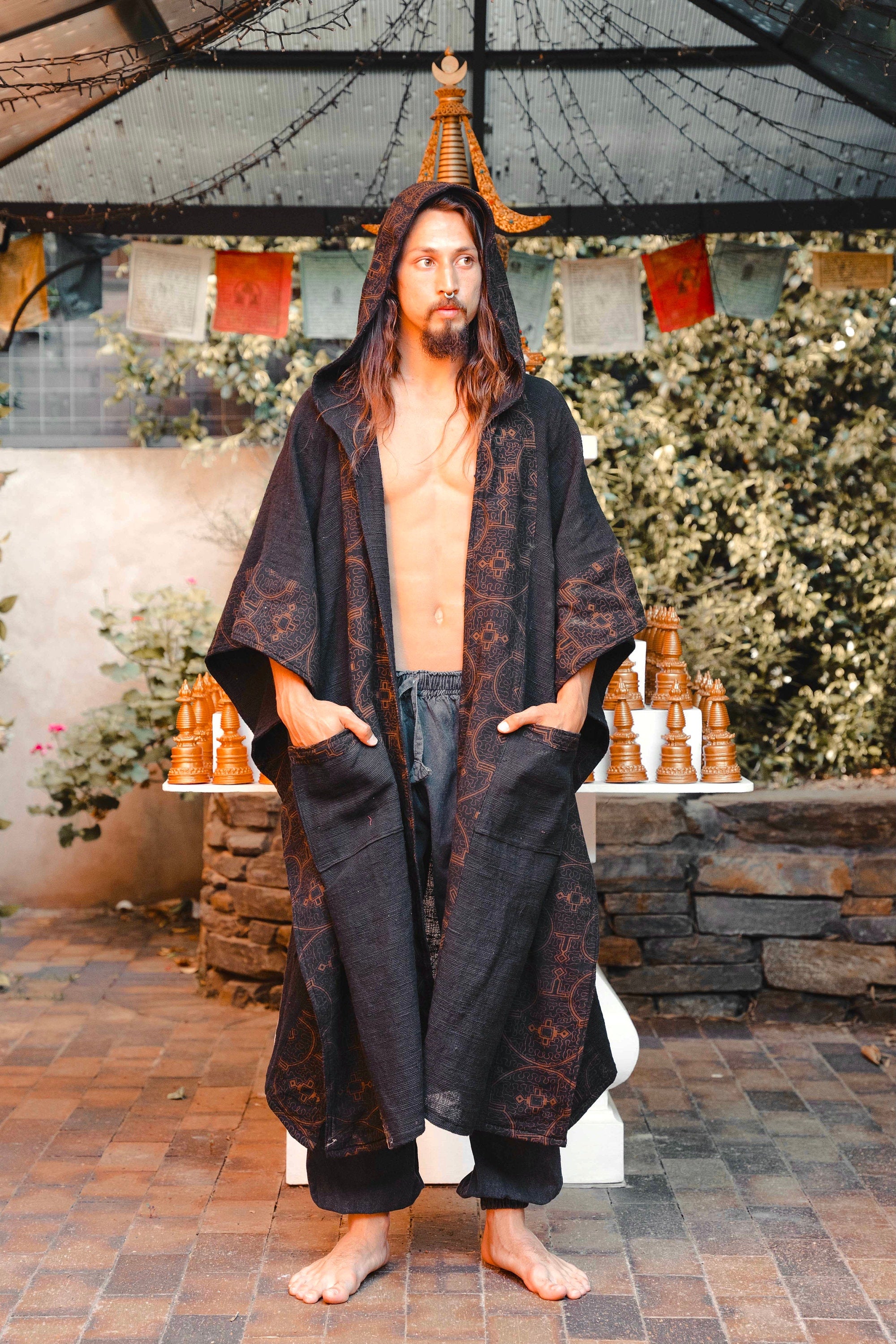 Men's Shaman Robe Shaman Clothing | Shamanic Ponchos & Kimonos For Men & Women – AJJAYA