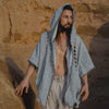 WIZARD Mens Hooded Kimono Vest Rugged Grey Tribal Ritual Ceremony Gypsy Festival Magic Ritual Alchemy Primitive Rave Boho Earthy AJJAYA