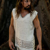 KAURI Black Mens Sleeveless Tank Top Handmade Muscle Gypsy Earthy Shirt, Tribal Jungle Natural Savage Festival Rave AJJAYA Nomadic Primitive