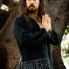 KAURI LONG Black Mens Top Handmade Muscle Gypsy Earthy Shirt, Tribal Jungle Natural Savage Festival Rave AJJAYA Nomadic Primitive