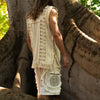 TAONGA Beige Cotton Vest With Pocket Block Printed Tribal Patterns Handmade Naturally Dyed Earthy Viking Primitive Rave Goa Festival AJJAYA