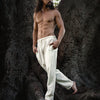ANANDA Simple Mens Pants Beige Organic Hemp and Cotton Handmade Pockets, Eco friendly, Sustainable Comfortable Earthy Yoga Gypsy Boho AJJAYA