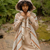 JAPOMONO Hooded Jacket Kimono Poncho Hybrid Large Hood and Pockets Handmade Naturally Dyed Block Printed Tribal Pattern Festival AJJAYA