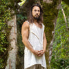 ARIKI Mens Beige Tank Muscle Top Sleeveless Shirt Loose Fit Handmade Cotton Tribal Festival Natural Dyed Earthy Dystopian Steampunk AJJAYA