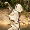 Introducing our Wizard Kimono Vest made of soft cotton fabric . . .  

Featuring an Extra Large hood  . . . 

Naturally dyed using an ethical plant-based eco-friendly colouring process