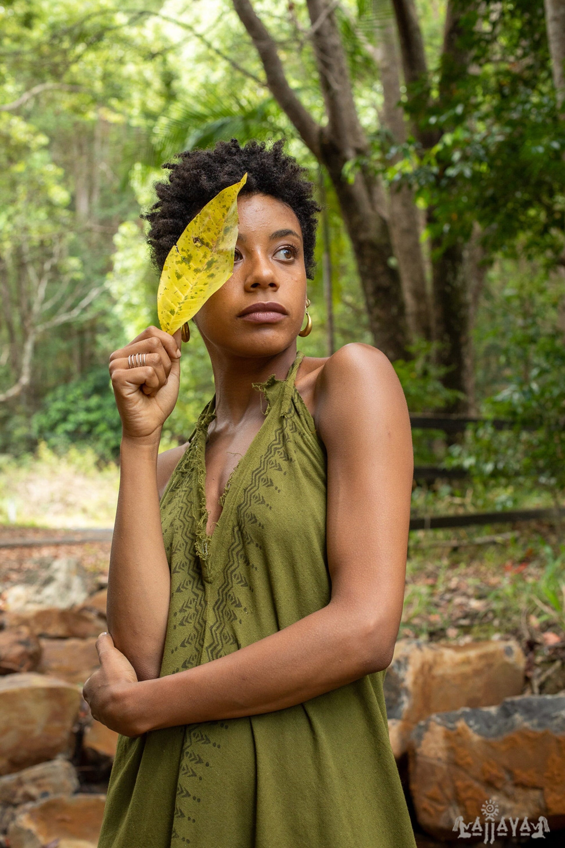 SELENA Long Dress Goddess Olive Green Maxi Open Back Cotton Festival Boho Naturally Dyed Block Printed Tribal Hippie Patterns Earthy AJJAYA SELENA Long Dress Goddess Olive Green Maxi Open Back Cotton Festival Boho Naturally Dyed Block Printed Tribal Hippie Patterns Earthy AJJAYA